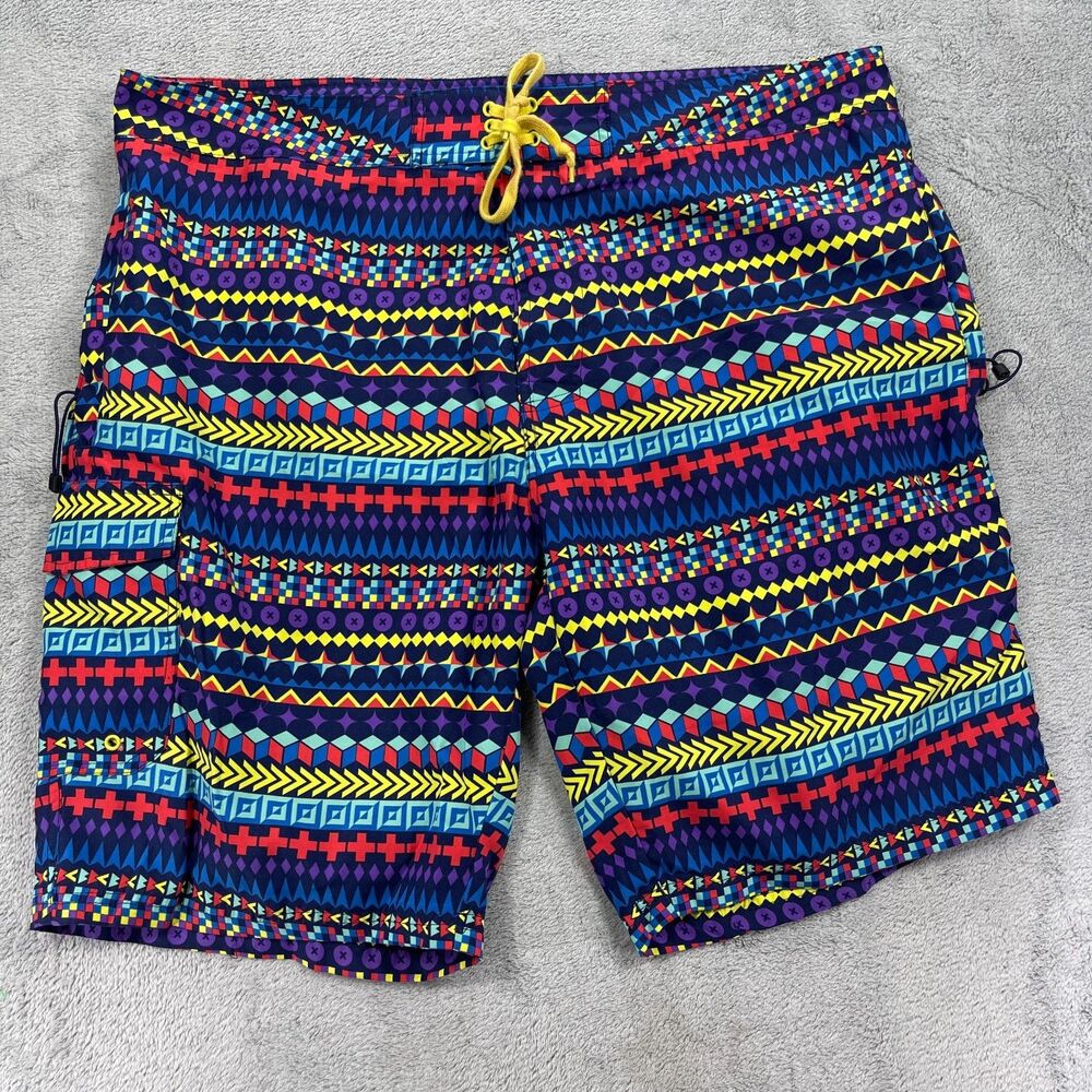 Billionaire Boys Club Board Shorts Men 2XL Multicolor Nordic Drawstring Swimwear